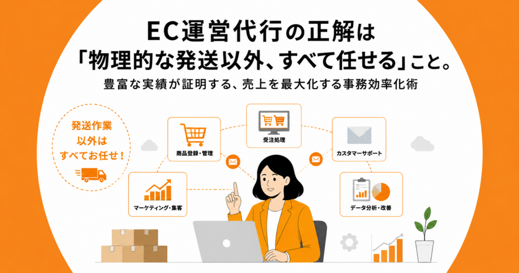 EC運営代行の正解は「物理的な発送以外、すべて任せる」こと。豊富な実績が証明する、売上を最大化する事務効率化術